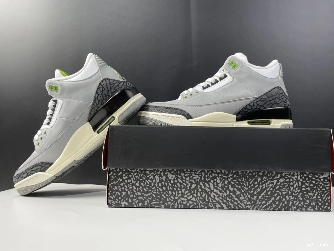 1st Kicks Jordan 3 Air Chlorophyll 136064-006 Retro 0808